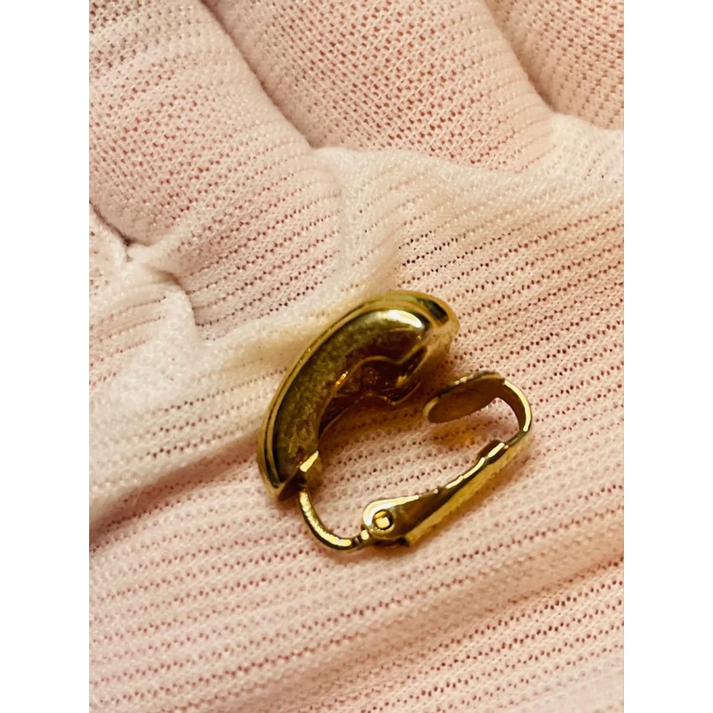 Christian Dior Gold Clip-On Earrings One Size Excellent Condition - Picture 5 of 5
